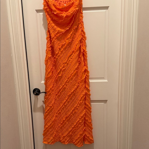 Endless Rose Dresses & Skirts - Endless Rose Vibrant Orange Ruffle Maxi Dress